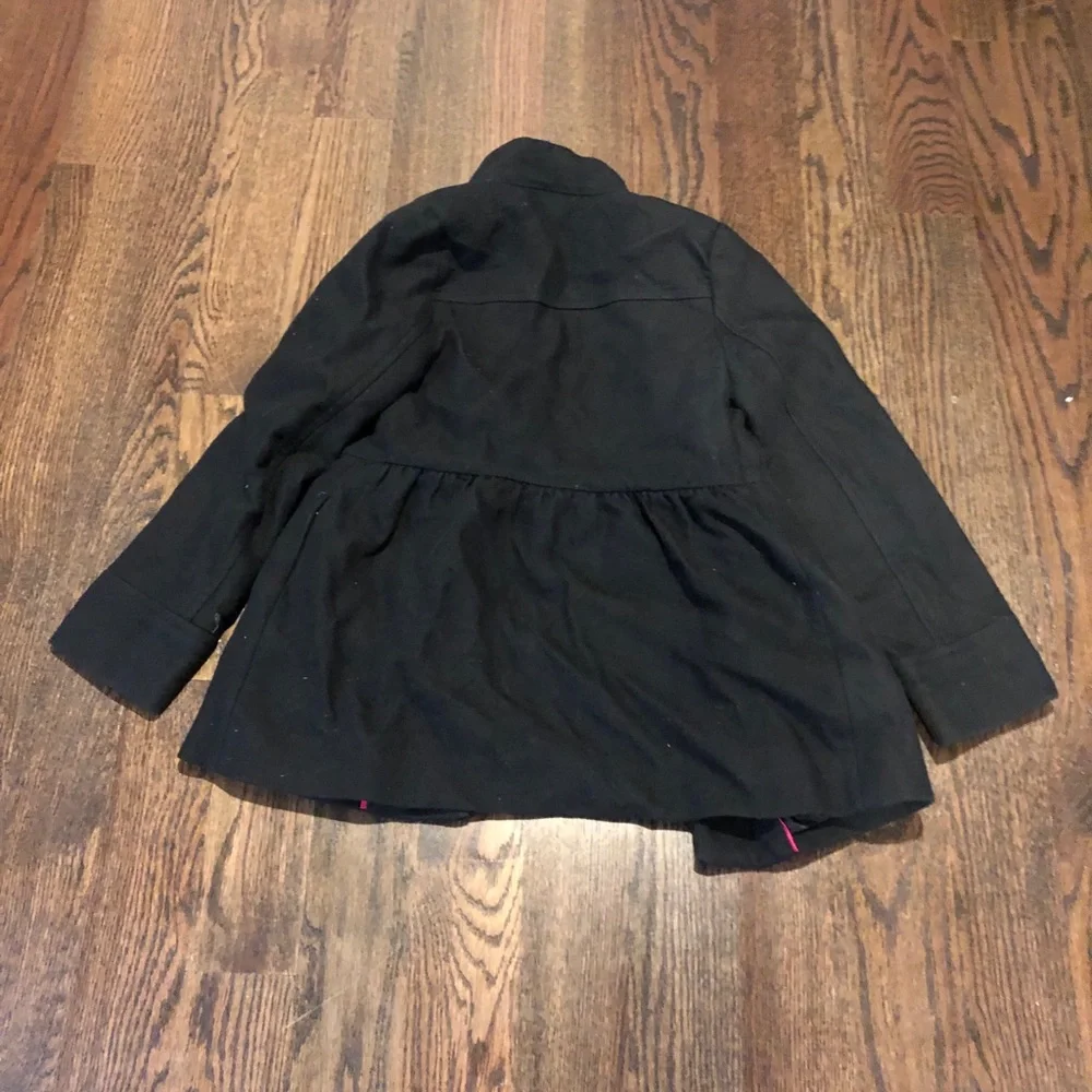 Gap girls black pea coat lined size m (8)